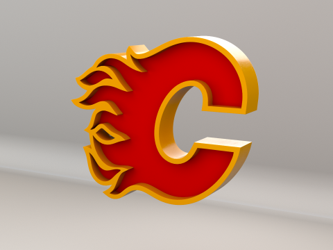NHL Calgary Flames Logo 3D Модель