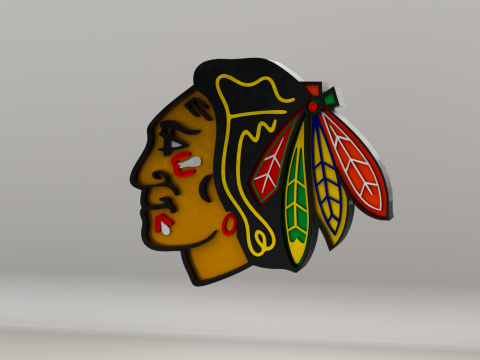 NHL Chicago Blackhawks Logo Modelo 3D