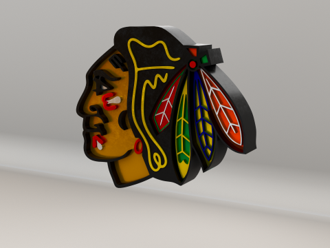 NHL Chicago Blackhawks Logo 3D Model