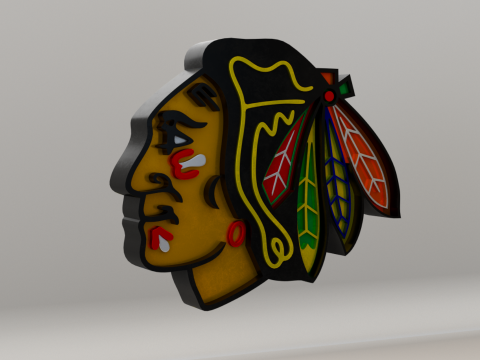 NHL Chicago Blackhawks Logo 3D Model