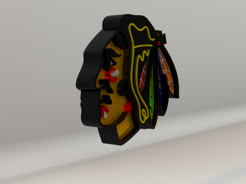 NHL Chicago Blackhawks Logo 3D Model