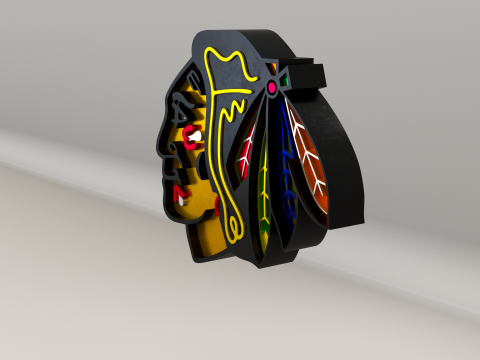 NHL Chicago Blackhawks Logo 3D Model