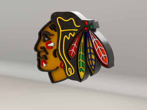 NHL Chicago Blackhawks Logo 3D Model