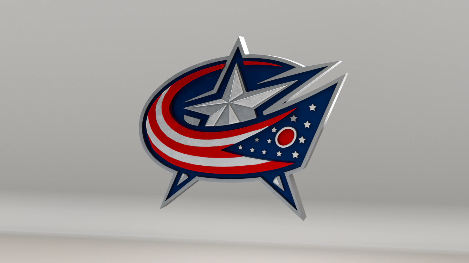 NHL Columbus BlueJackets Logo 3D Model .c4d .max .obj .3ds .fbx .stl .blend