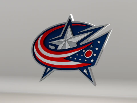 Logotipo de los Columbus BlueJackets de la NHL Modelo 3D