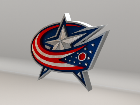 NHL Columbus BlueJackets Logo 3D Model