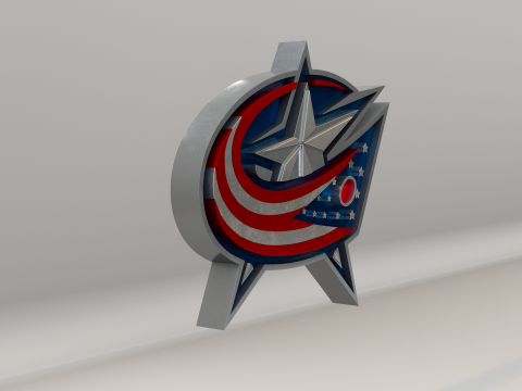 NHL Columbus BlueJackets Logo 3D Model