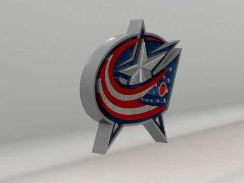 NHL Columbus BlueJackets Logo 3D Model