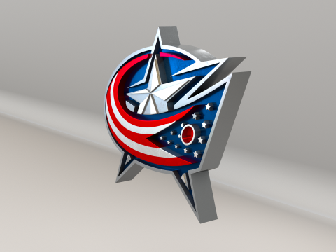 NHL Columbus BlueJackets Logo 3D Model