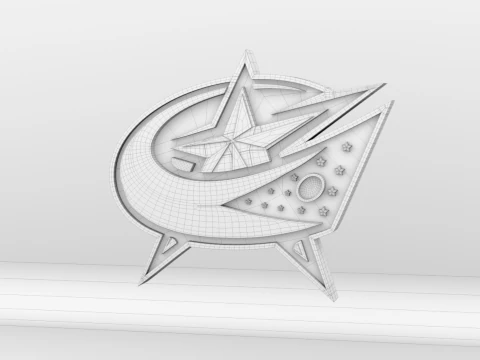 NHL Columbus BlueJackets Logo 3D Model