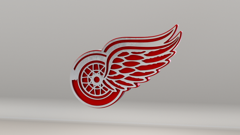 NHL Detroit RedWings Logo 3D Model .c4d .max .obj .3ds .fbx .stl .blend