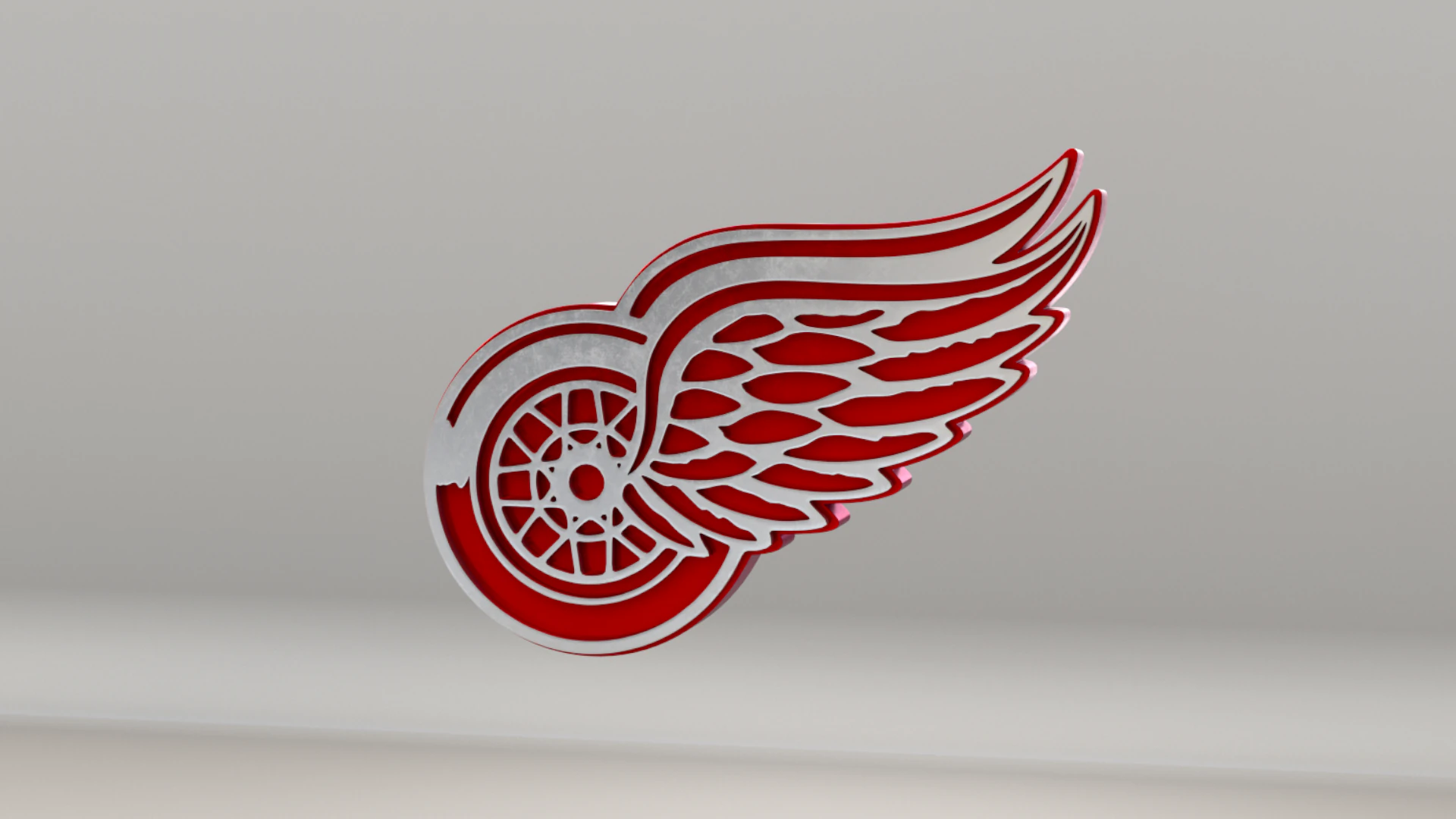 NHL Detroit RedWings Logo 3D Model .c4d .max .obj .3ds .fbx .stl .blend 