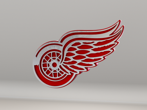 NHL Detroit RedWings Logo Modelo 3D
