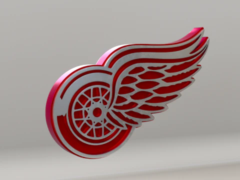 NHL Detroit RedWings Logo 3D Model