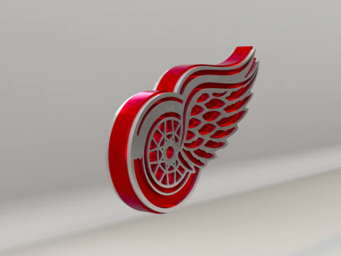 NHL Detroit RedWings Logo 3D Model
