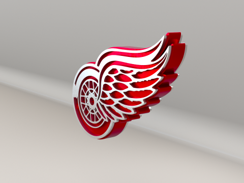 NHL Detroit RedWings Logo 3D Model