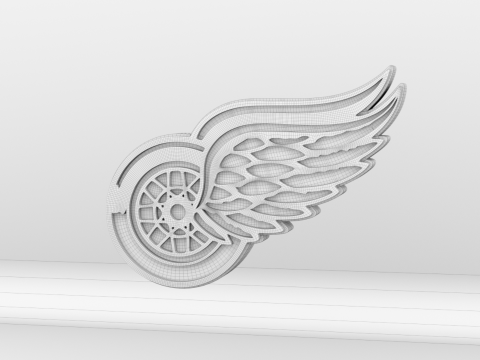 NHL Detroit RedWings Logo 3D Model