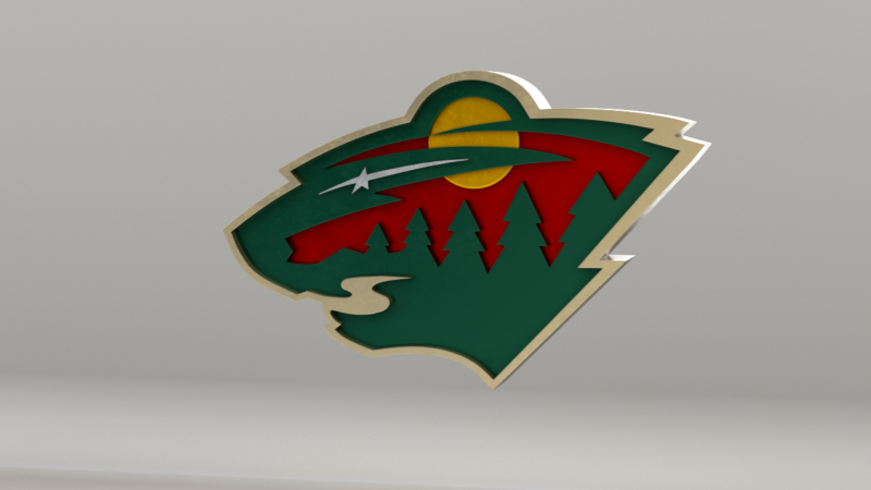 NHL Minnesota Wilds Logo Modello 3D .c4d .max .obj .3ds .fbx .stl .blend