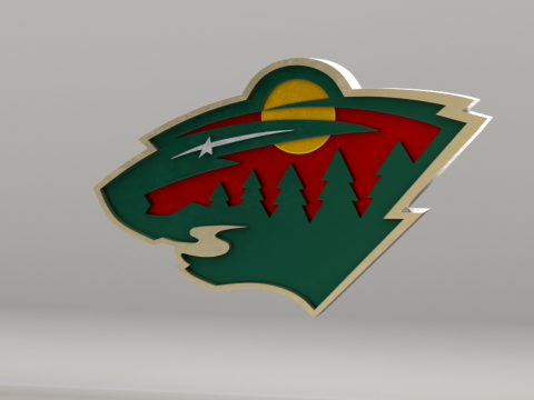 NHL Minnesota Wilds Logo Modelo 3D