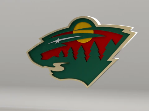 Logotipo de los Minnesota Wilds de la NHL Modelo 3D
