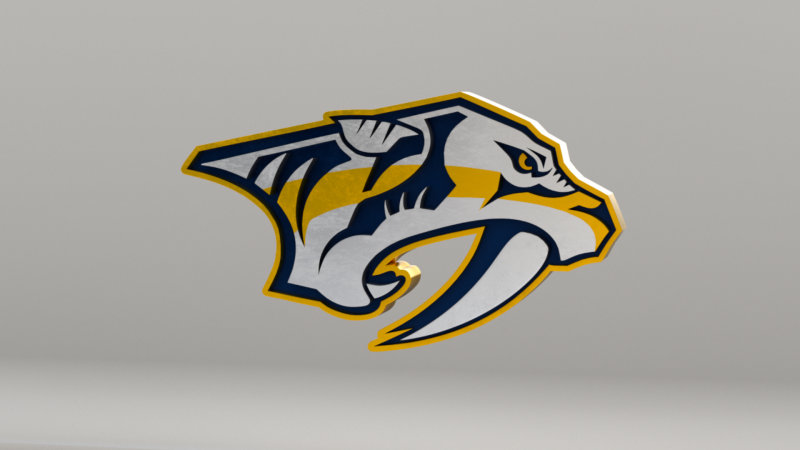 NHL Nashville Predators Logo 3D Модель .c4d .max .obj .3ds .fbx .stl .blend