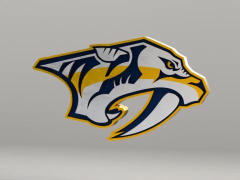 Logotipo de los depredadores de Nashville de la NHL Modelo 3D
