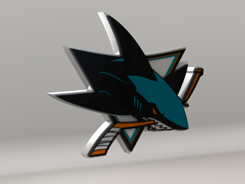 NHL San Jose Sharks Logo 3D मॉडल