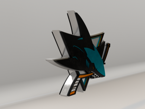 NHL San Jose Sharks Logo 3D मॉडल