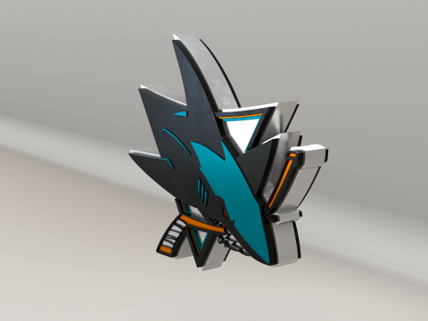 NHL San Jose Sharks Logo 3D मॉडल