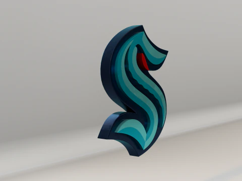 NHL Seattle Krakens Logo 3D Model