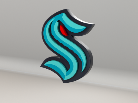 NHL Seattle Krakens Logo Model 3D