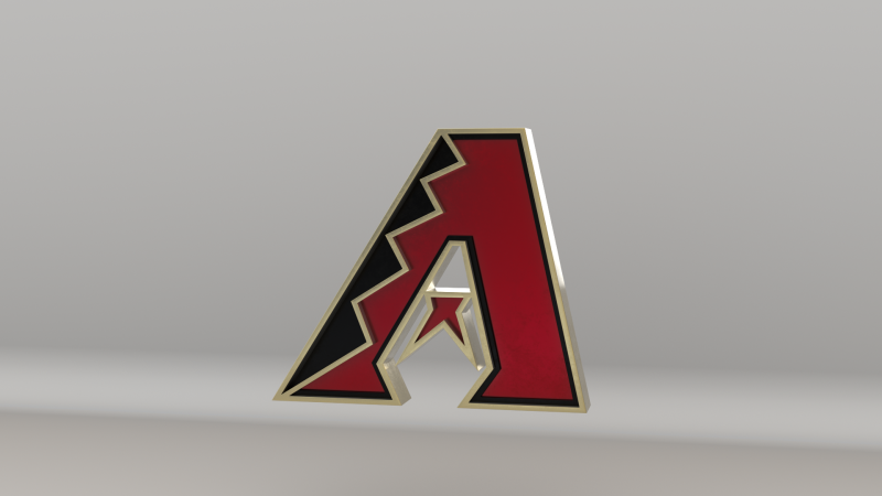 MLB Arizona Diamondbacks Team Logo Modello 3D .c4d .max .obj .3ds .fbx .stl .blend