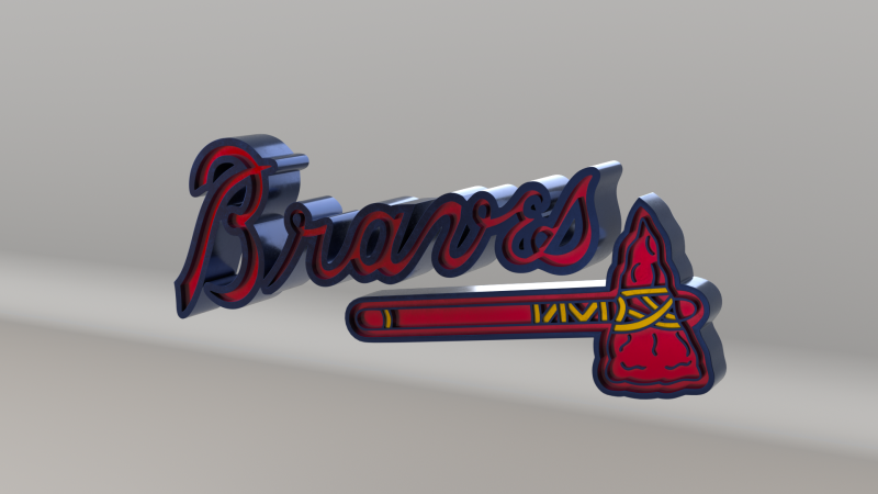 MLB Atlanta Braves V1 Team Logo 3D-Modell .c4d .max .obj .3ds .fbx .stl .blend