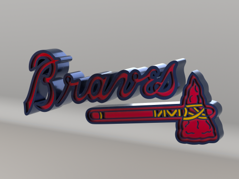 MLB Atlanta Braves V1 Team Logo Modelo 3D