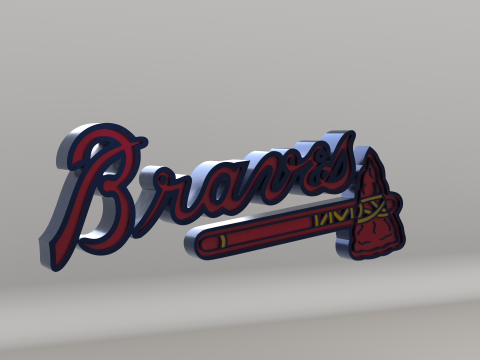 MLB Atlanta Braves V1 Team Logo 3D-Modell