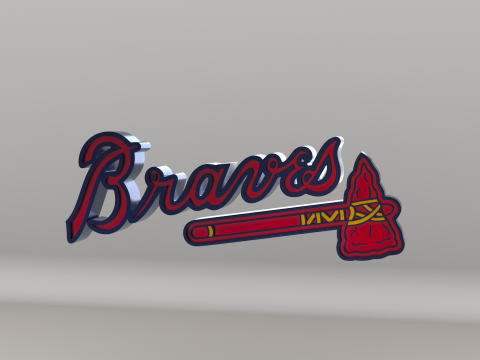 MLB Atlanta Braves V1 Team Logo 3D-Modell