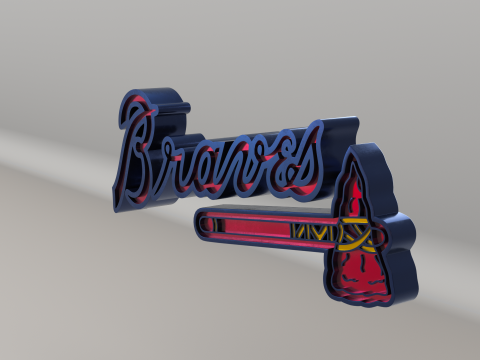 MLB Atlanta Braves V1 Team Logo 3D-Modell