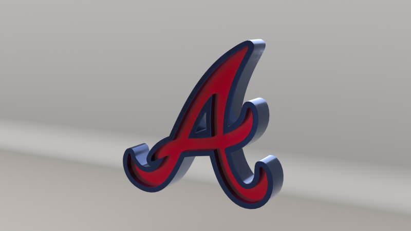 MLB Atlanta Braves V2 Team Logo Model 3D .c4d .max .obj .3ds .fbx .stl .blend