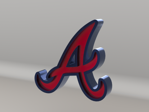 MLB Atlanta Braves V2 Team Logo Modelo 3D