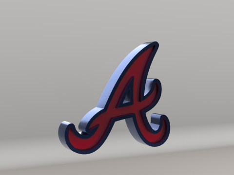 MLB Atlanta Braves V2 Team Logo Model 3D