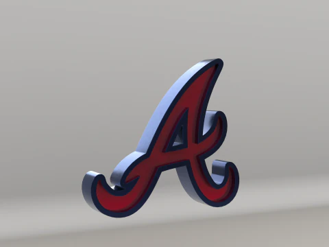 MLB Atlanta Braves V2 Team Logo 3D Model