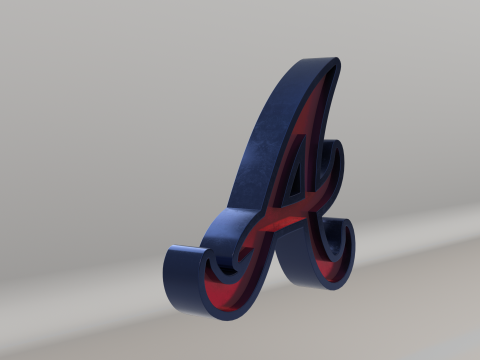 MLB Atlanta Braves V2 Team Logo Model 3D