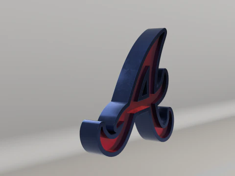 MLB Atlanta Braves V2 Team Logo 3D Model