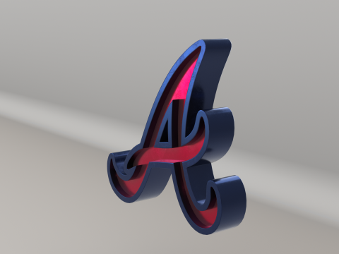 MLB Atlanta Braves V2 Team Logo Model 3D
