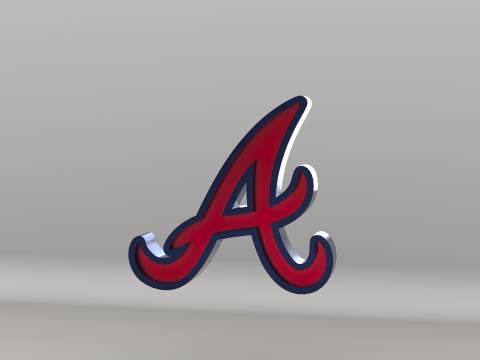 MLB Atlanta Braves V2 Team Logo Model 3D