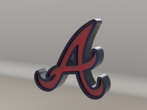 MLB Atlanta Braves V2 Team Logo Model 3D