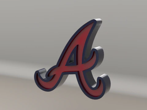 MLB Atlanta Braves V2 Team Logo 3D Model