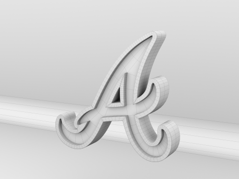 MLB Atlanta Braves V2 Team Logo Model 3D