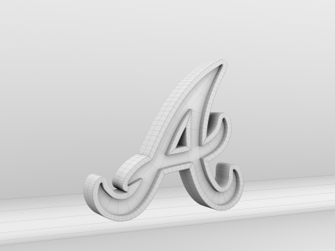 MLB Atlanta Braves V2 Team Logo Model 3D