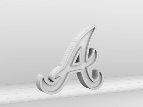 MLB Atlanta Braves V2 Team Logo 3D Model